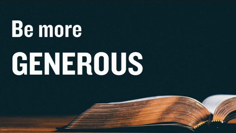 Let's Be More...Generous